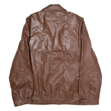 CREATION MONSIEUR Mens Trench Jacket Brown Leather 90s L