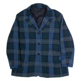 BOGNER Womens Blazer Jacket Blue Knit Plaid XL