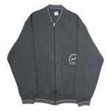 JOCKEY INTERNATIONAL Mens Bomber Jacket Grey Knit 90s L