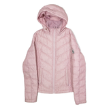 DIESEL Womens Puffer Jacket Pink Hooded XS