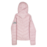 DIESEL Womens Puffer Jacket Pink Hooded XS