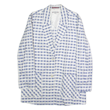 TOMMY HILFIGER Womens Blazer Jacket Blue Viscose Check UK 8