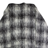 JAEGER Womens Overcoat Coat Black Knit Wool Check S