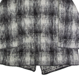 JAEGER Womens Overcoat Coat Black Knit Wool Check S