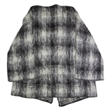 JAEGER Womens Overcoat Coat Black Knit Wool Check S