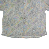 Mens Shirt Grey 90s Crazy Pattern XL