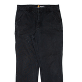 CARHARTT Workwear Mens Trousers Black Relaxed Straight W35 L30