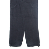 LA SHADY Cargo Mens Trousers Black Relaxed Straight W28 L30