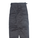 Military Cargo Mens Trousers Black Slim Straight W24 L30