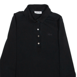 LACOSTE Slim Fit Womens Polo Shirt Black Long Sleeve XS
