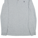 ALL SAINTS Mens Polo Shirt Grey Long Sleeve M