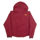 JACK WOLFSKIN Womens Rain Jacket Maroon Hooded UK 10