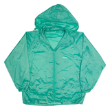 Mens Rain Jacket Green Hooded L