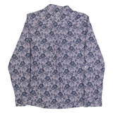 TOMMY HILFIGER 1/2 Zip Up Womens Shirt Purple Floral Long Sleeve M