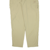 FACE2ERO Belted Womens Trousers Beige Loose Tapered Nylon W28 L32