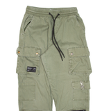 FB SISTER Cargo Womens Trousers Green Relaxed Tapered W26 L25
