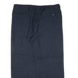 CLAUDE BONUCCI Pleated Mens Trousers Blue Loose Straight W36 L27