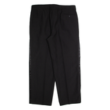 Pleated Womens Trousers Black Regular Straight 90s Wool W34 L28