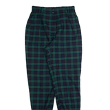 STARK Plaid Stirrups Womens Trousers Green Skinny 90s Wool W26 L30
