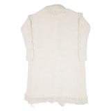 RIVER ISLAND Womens Overcoat Coat Cream Knit XS