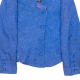 FAUST Womens Blazer Jacket Blue Knit S