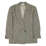 BERND BERGER Womens Blazer Jacket Green Knit Wool 90s Check M
