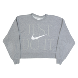 NIKE Cropped Oversized Womens Sweatshirt Grey XS