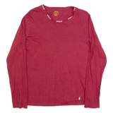 POLO RALPH LAUREN Mens T-Shirt Red Long Sleeve M