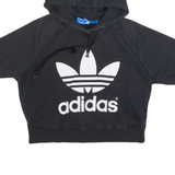 ADIDAS Cropped Womens Black Hoodie UK 12