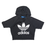 ADIDAS Cropped Womens Black Hoodie UK 12