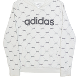 ADIDAS Womens White Hoodie S