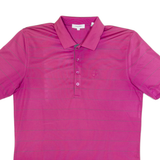 CALVIN KLEIN GOLF Mens Polo Shirt Pink Striped L