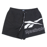 REEBOK Mesh Lined Mens Swimming Shorts Black Relaxed M W30