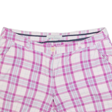 CREW CLOTHING Womens Chino Shorts Purple Check UK 12 W34