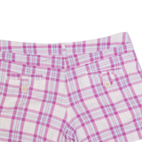 CREW CLOTHING Womens Chino Shorts Purple Check UK 12 W34