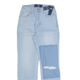 HOLLISTER Ultra High Rise Distressed Womens Jeans Blue Straight W24 L27