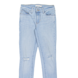 LEVI'S 711 Distressed Womens Jeans Blue Slim Skinny Stone Wash W25 L30