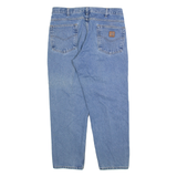 CARHARTT Mens Jeans Blue Relaxed Straight W34 L28