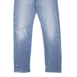 LEVI'S 502 Jeans Distressed Mens Blue Regular Tapered Stone Wash W30 L32