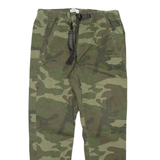 PULL&BEAR Camo Womens Trousers Green Regular Tapered W30 L27