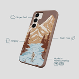 Chocolate Brown Gone Fishing Samsung Galaxy S23 Case