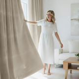 Anydrape Beige Velvet Blackout Curtains – High‑Quality Modern Luxury Drapes for Living Room, Bedroom & Dining Windows