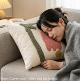 Anypillow White Tulip Flower Embroidered Pillowcase Decorative Cushion Cover
