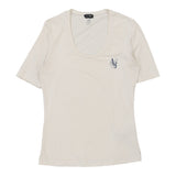 Armani Jeans T-Shirt - Medium White Cotton Blend
