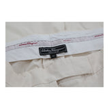 Salvatore Ferragamo Trousers - 36W UK 18 Cream Cotton