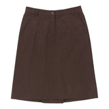 Salvatore Ferragamo Midi Skirt - 30W UK 10 Brown Cotton