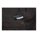Salvatore Ferragamo Midi Skirt - 30W UK 10 Brown Cotton
