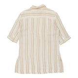 Armani Jeans Striped Short Sleeve Shirt - XL Beige Cotton