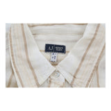 Armani Jeans Striped Short Sleeve Shirt - XL Beige Cotton