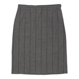 Iceberg Striped Pencil Skirt - 31W UK 12 Grey Wool Blend